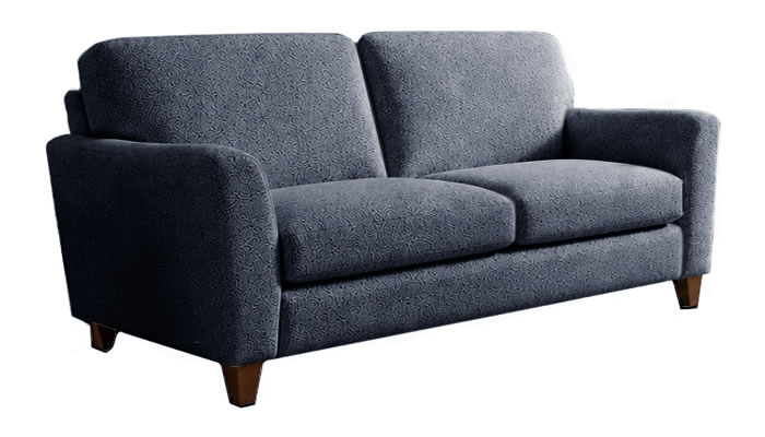 Signature Collection Large 4 Seater Sofa in Cosmo Navy Fabric with Dark Wood Legs
